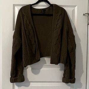 Olive Green Cropped Sweater